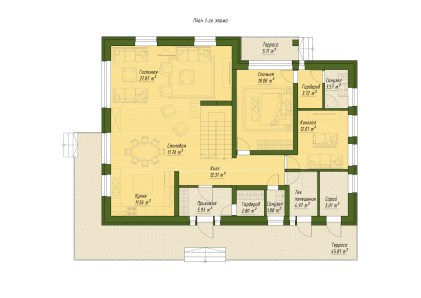 Проект дома: Изображение первого этажа